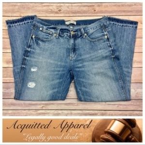 Henry & Belle Frayed Raw Hem Distressed Crop Jeans